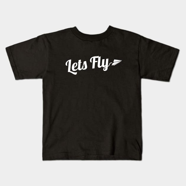 Cool Lets Fly Paper Plane T-Shirt Kids T-Shirt by happinessinatee